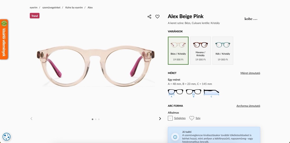Online szemüveg vásárlás eyerim